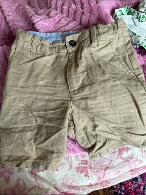 Janie and Jack Light Blue and Tan Toddler Shorts
